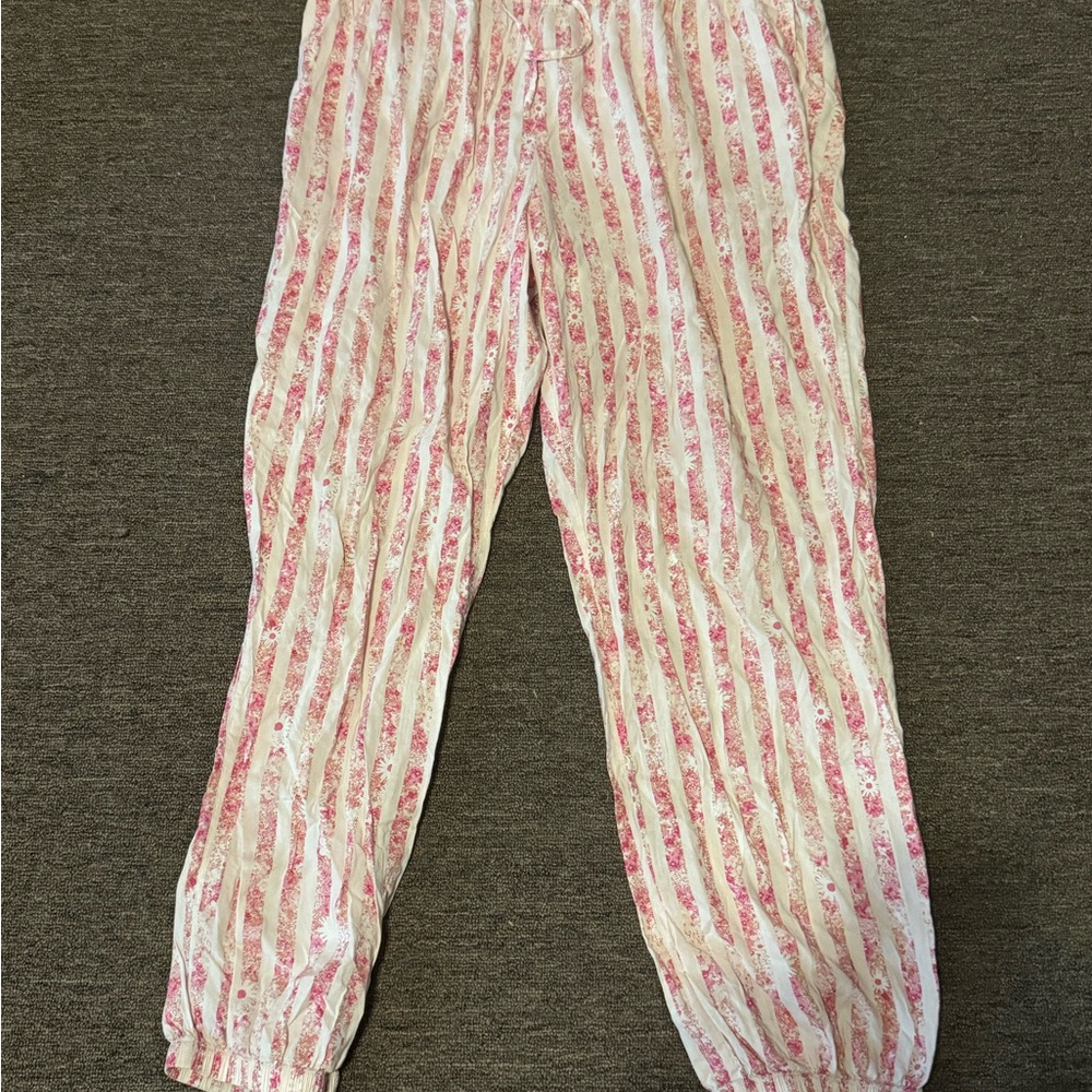 PINK Victoria's Secret Floral Striped Pajama Pants